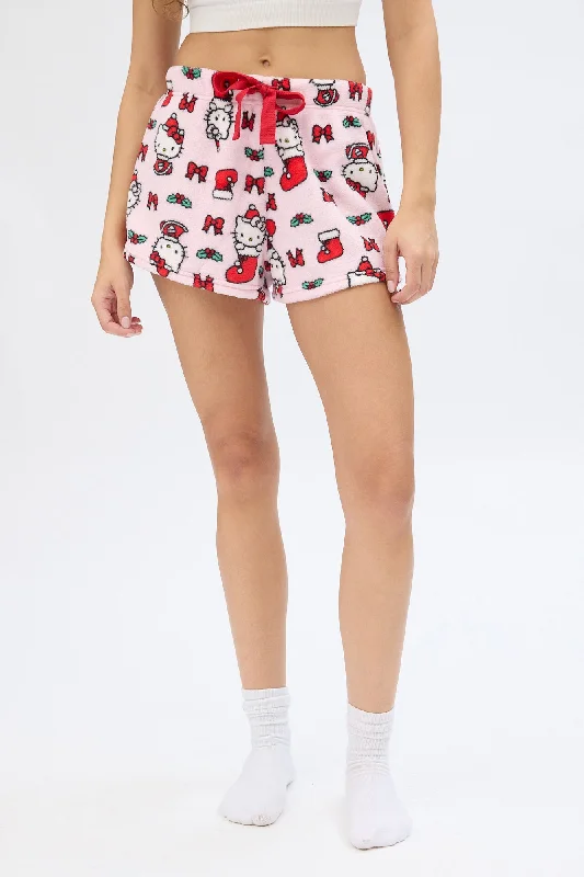 Hello Kitty Stockings Printed Pajama Shorts