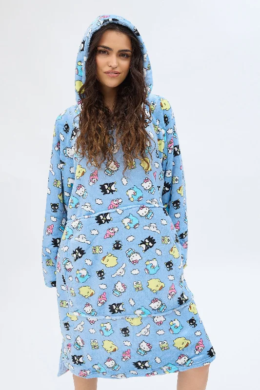 Hello Kitty And Friends Printed Oversized Hoodie