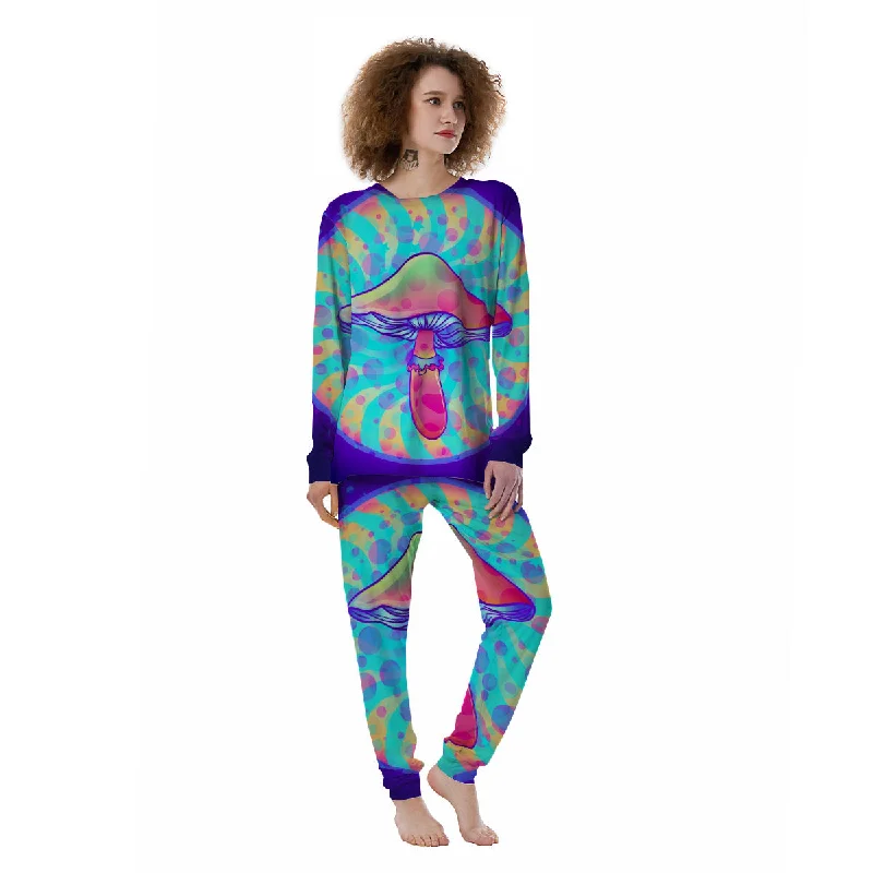 Mushrooms Psychedelic Print Women's Pajamas