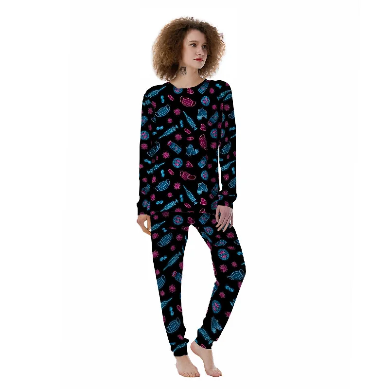 Neon Medical Equipment Print Pattern Women's Pajamas