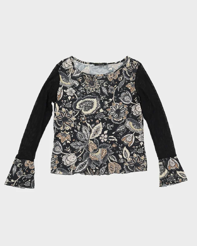 Y2K 00s Jonden Floral Flare Sleeve Top - M/L