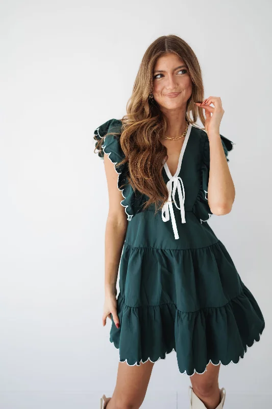 Paisley Dress - Hunter Green