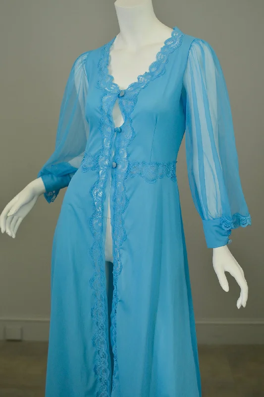 1970s doing 1930s Hollywood Glam Robe with Poet Sleeves