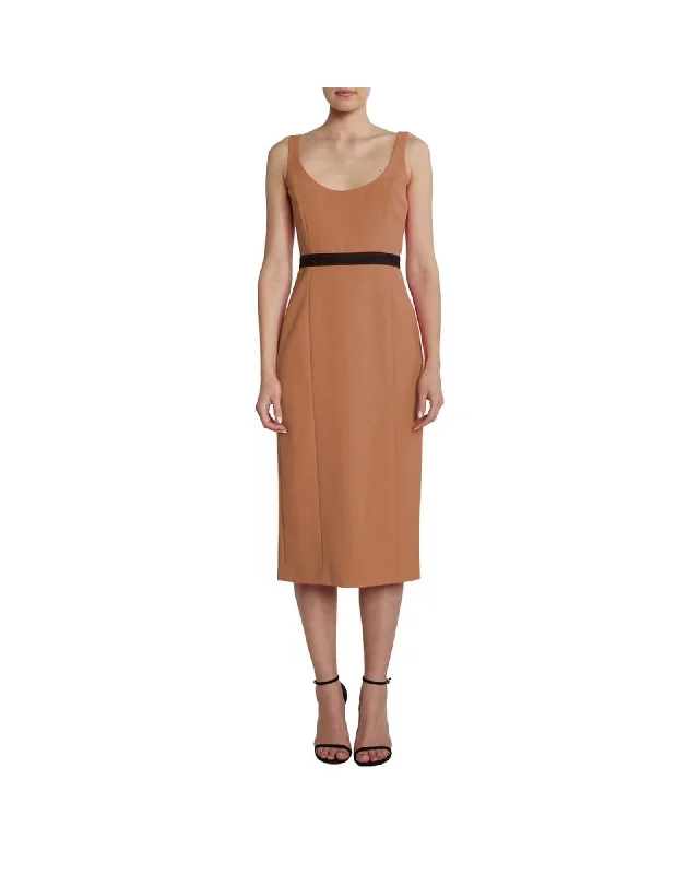 PINKO  Womens Sleeveless Midi Dress with Velvet Belt