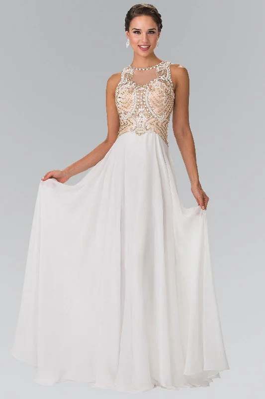 Beads Embellished Bodice Prom Long Dress