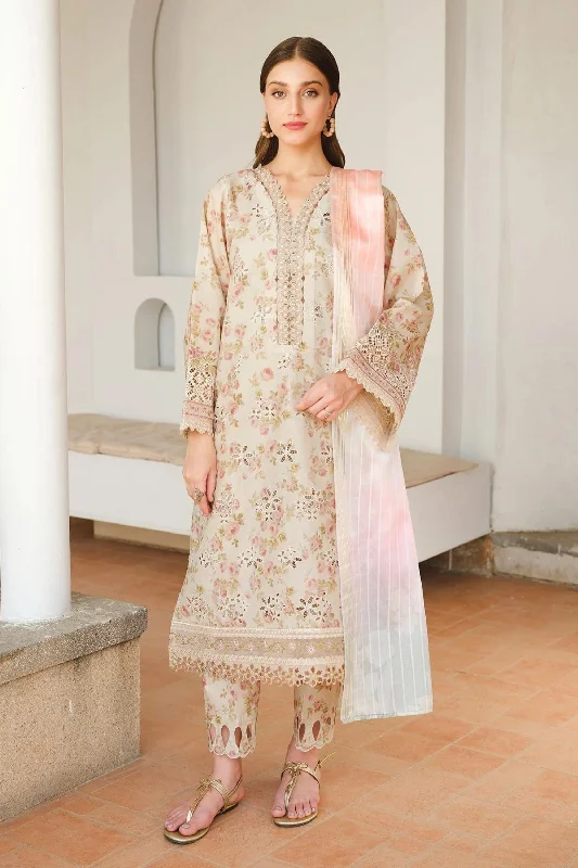 Beige Peach Pakistani Lawn Suit