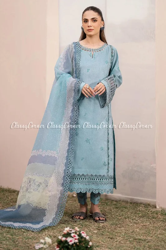 Blue Lawn Pakistani Suit