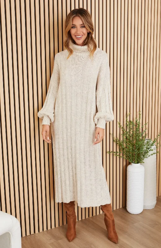 Milio Milano - Chunky Rib Knit Turtleneck Dress