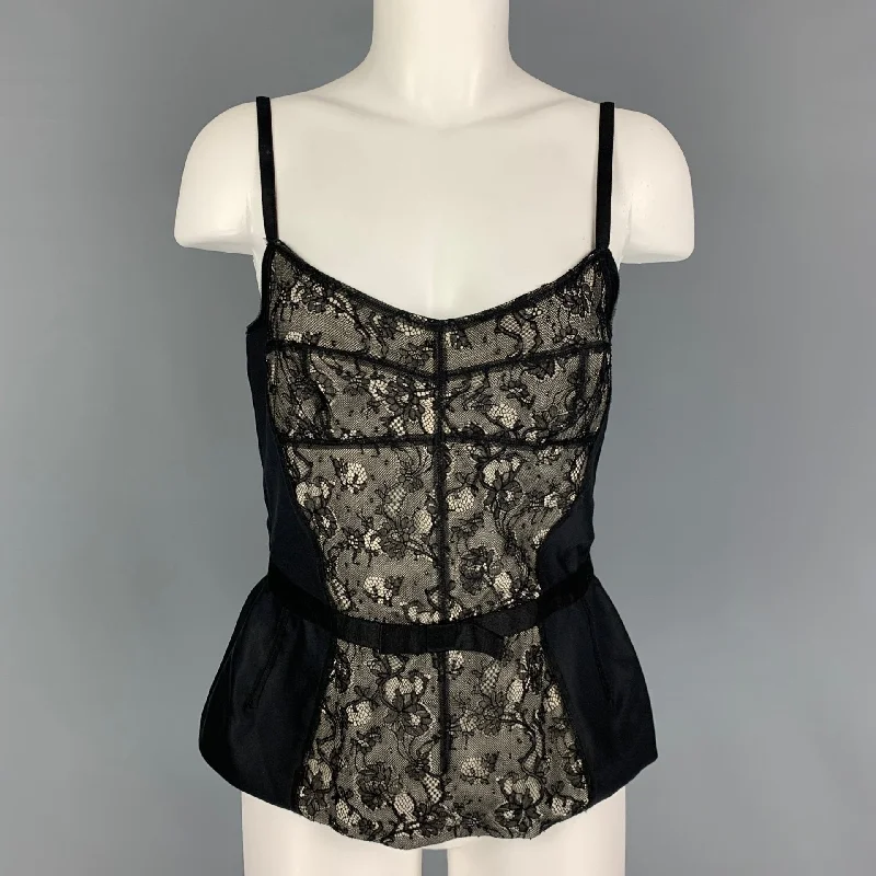 D&G by DOLCE & GABBANA Size 8 Black White Polyamide Blend Bustier Dress Top