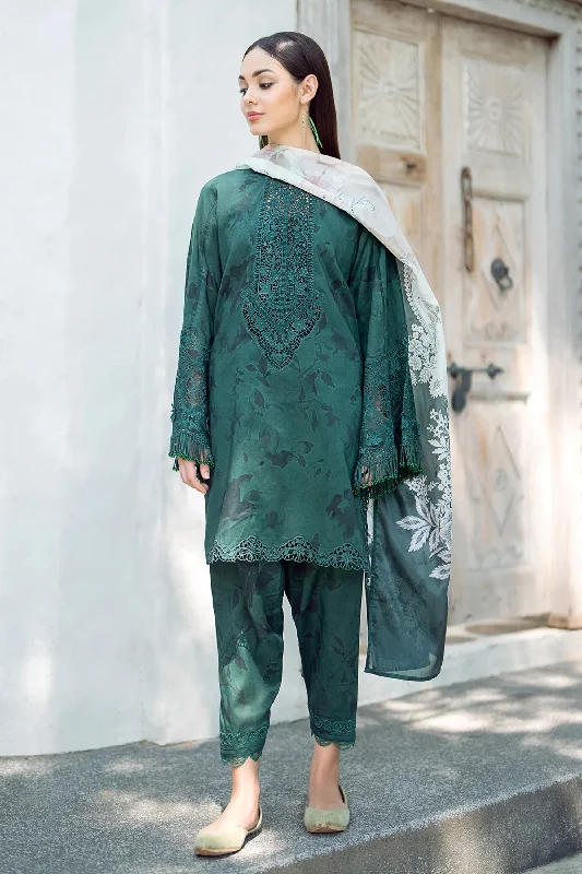 Dark Green Formal Wear Lawn Suit