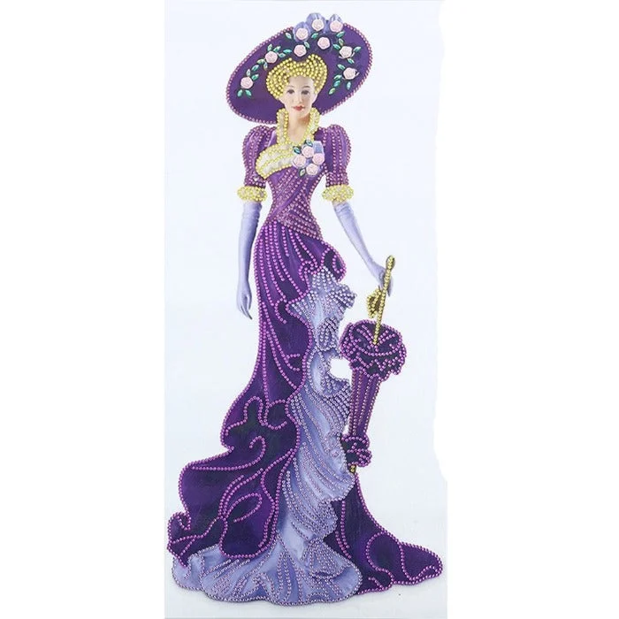 Diamond Painting - Crystal Rhinestone - Purple Dress Lady (30*60cm)