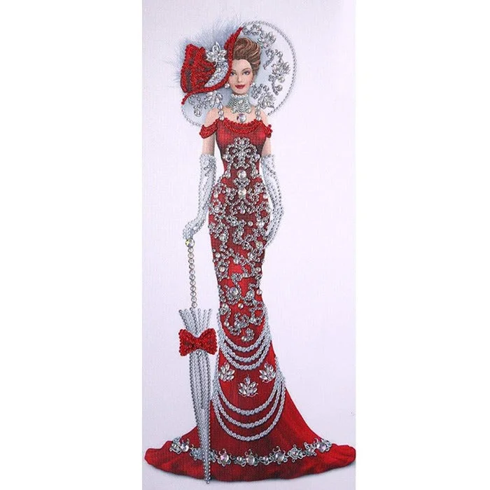 Diamond Painting - Crystal Rhinestone - Red Dress Angel (30*60cm)