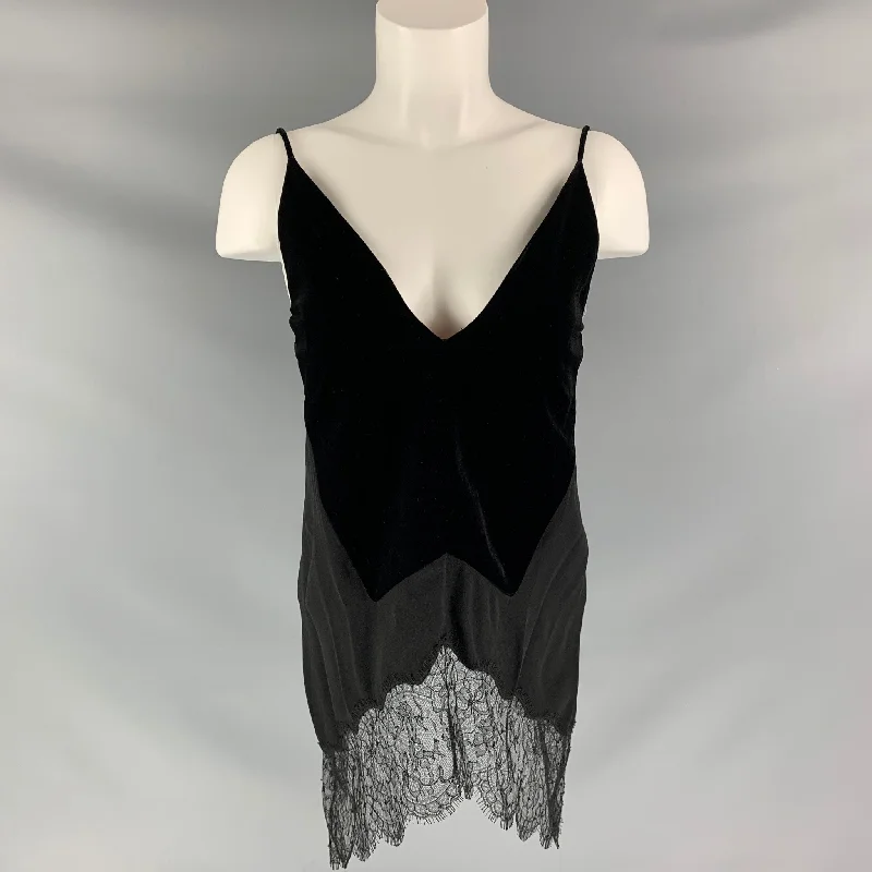 GIVENCHY Size S Black Viscose  Mixed Fabrics Dress Top