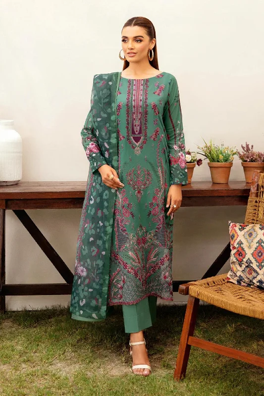 Green Pink 3pc Lawn Suit