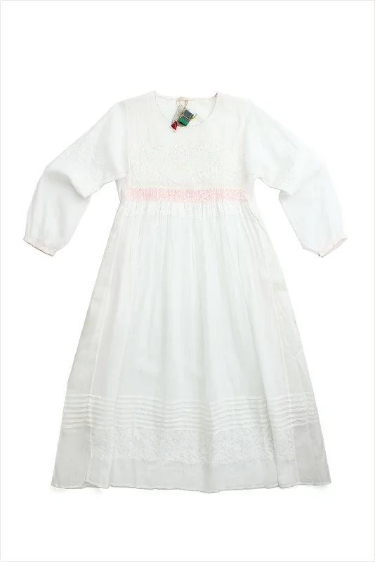 Injiri Muslin Dress 18 White with Color Accents