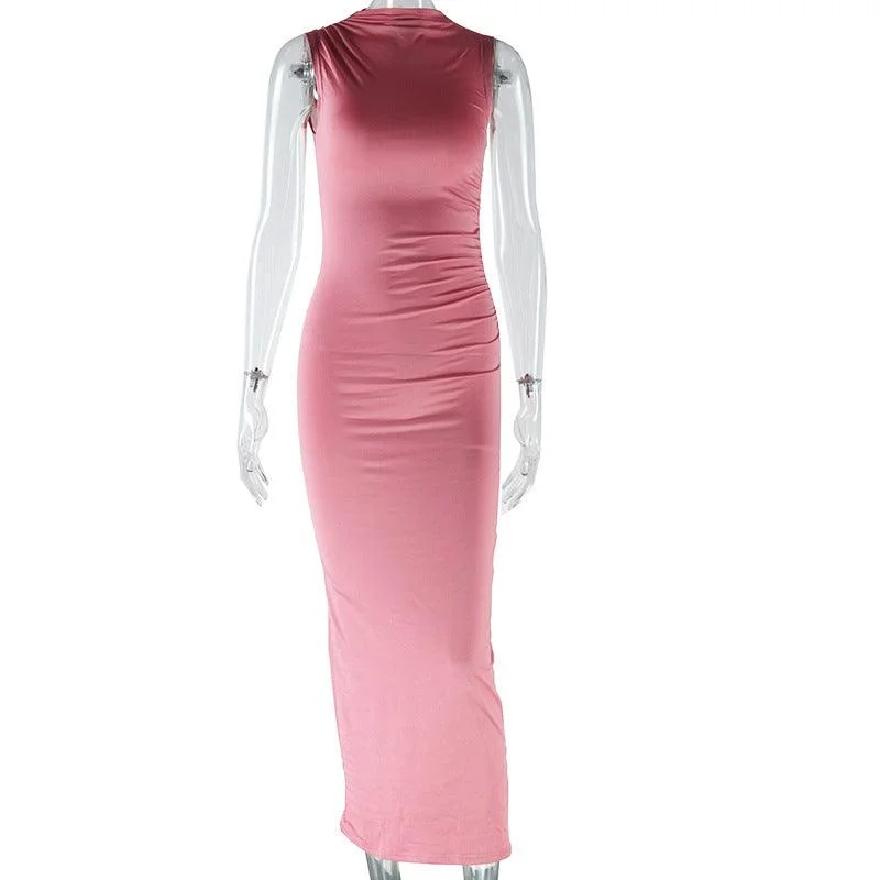 Ins Sleeveless Dress Round Neck Temperament Leisure