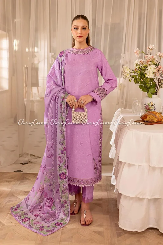 Lavender 3pc Lawn Salwar Kameez