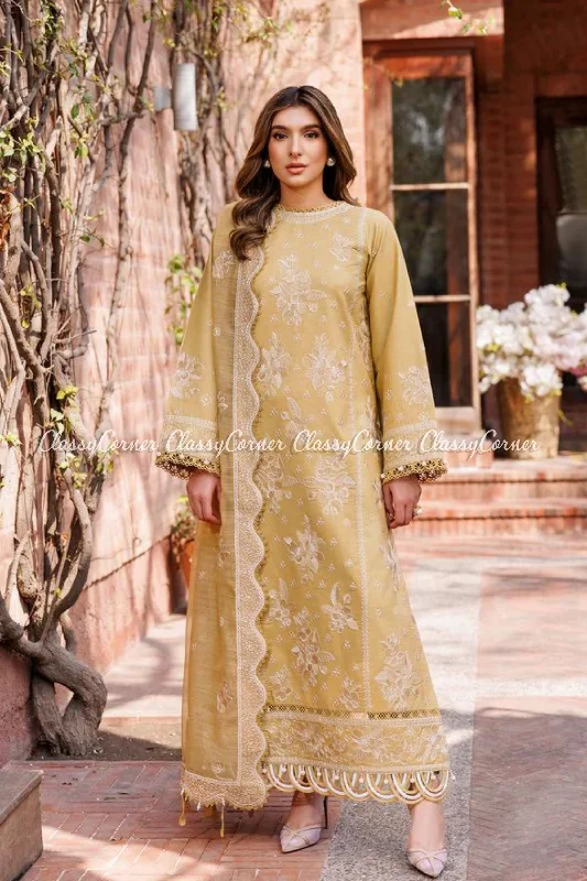 Lemon Yellow Lawn 3PC Suit