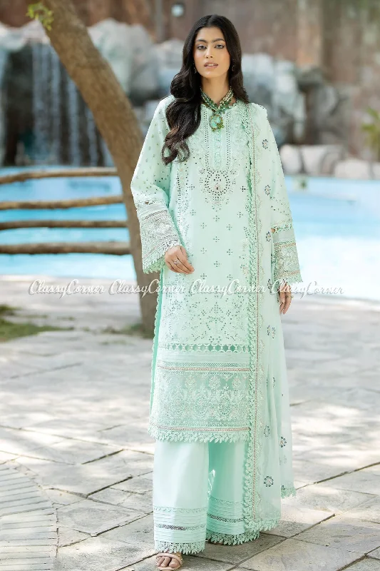 Light Aqua Pakistani Lawn Suit