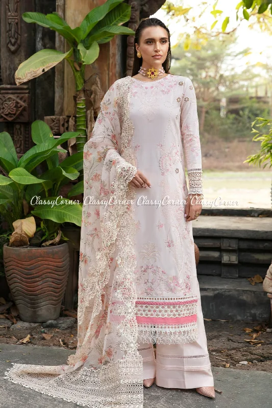 Light Pink Lawn Embroidered Salwar Suit