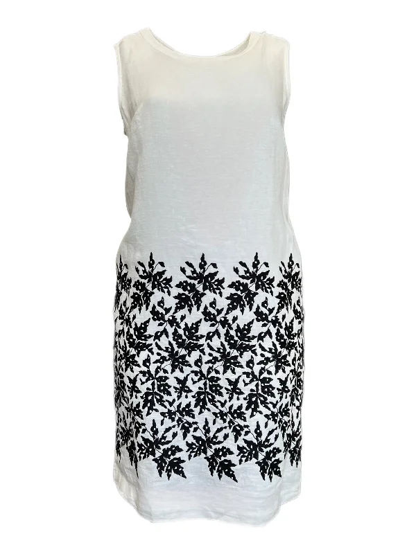 Marina Rinaldi Women's White Doratura Embroidered Shift Dress Size 12W/21