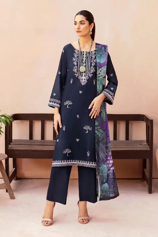 Midnight Blue 3pc Lawn Suit