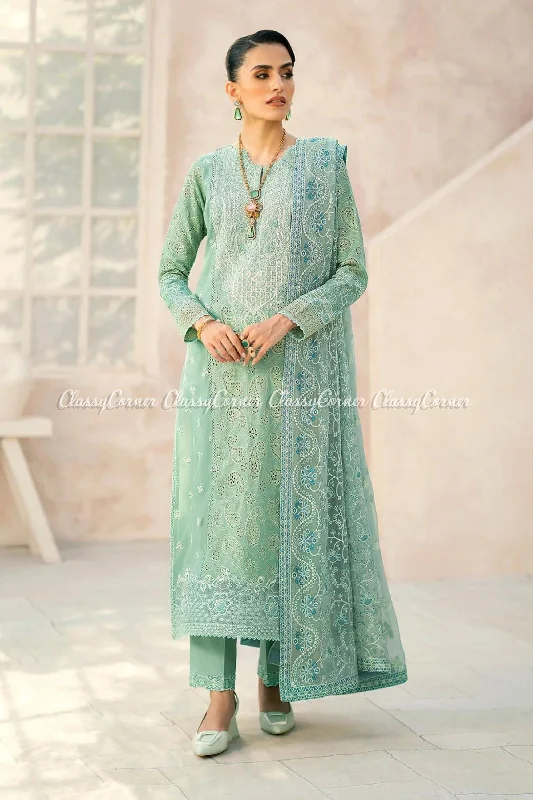 Mint Green Lawn Salwar Kameez