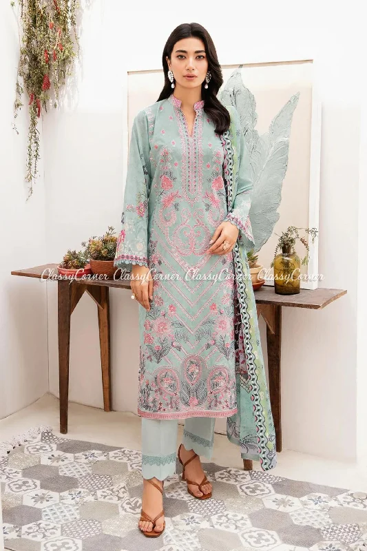 Mint Green Pakistani Lawn Suit