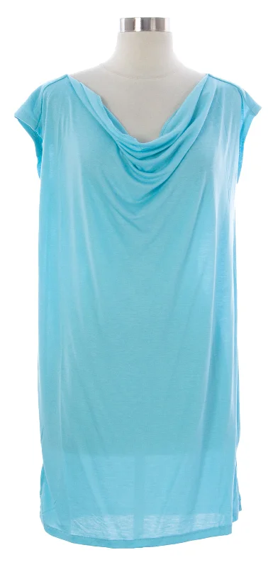 NAILA Women's Blue Cowl Neck Halaya Dress Dre2BLU $110 NEW