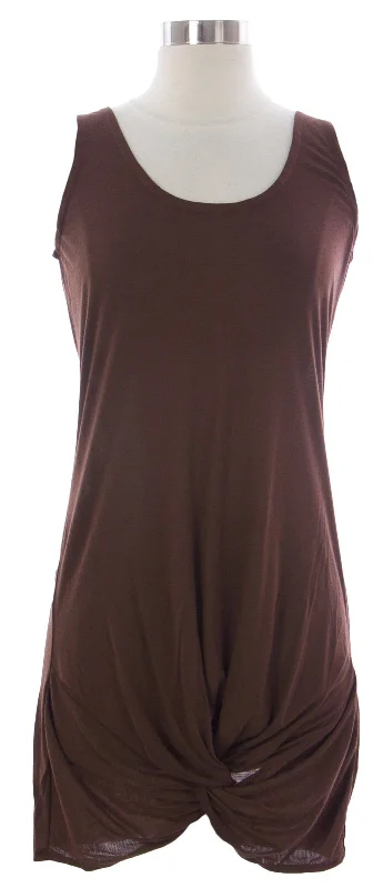 NAILA Women's Brown Twisted Koral Dress Dre3BRW $110 NEW