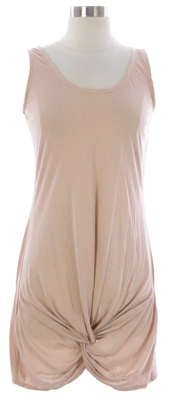 NAILA Women's Light Brown Twisted Koral Dress Dre3LBR $110 NEW