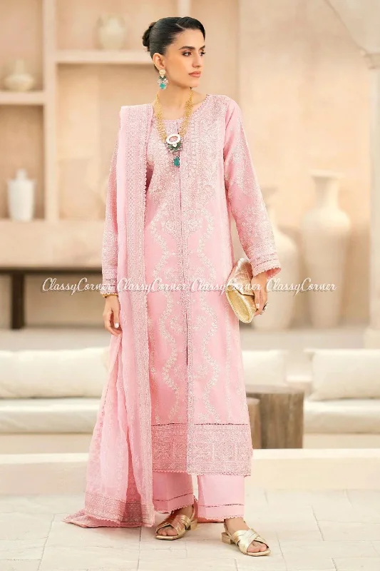 Pastel Pink Lawn Salwar Suit