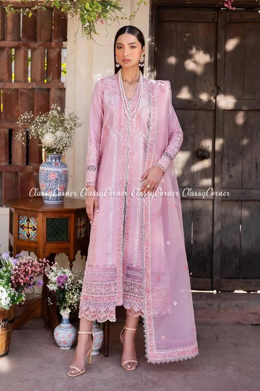 Pink Lawn Embroidered Pakistani Salwar Kameez