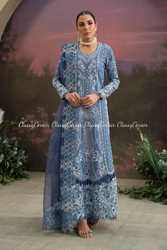 Powder Blue Pakistani Lawn Suit