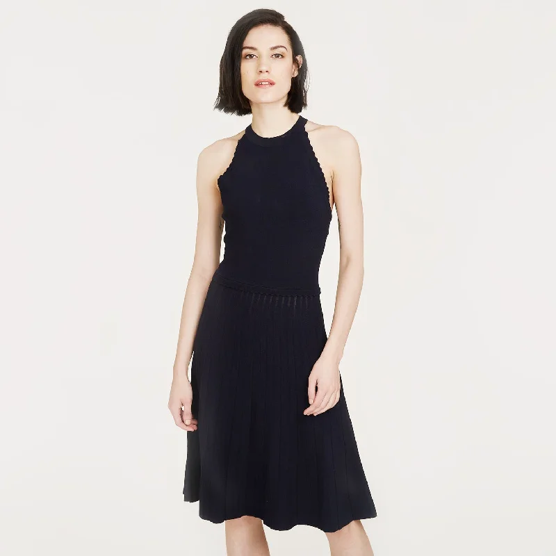 Racerback Halter Dress w/ Scallop Edges