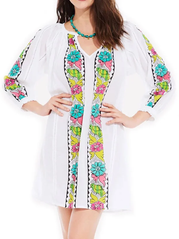 ROBERTA ROLLER RABBIT Women's Neon Choco Boarder Anka Beach Dress $135 NEW