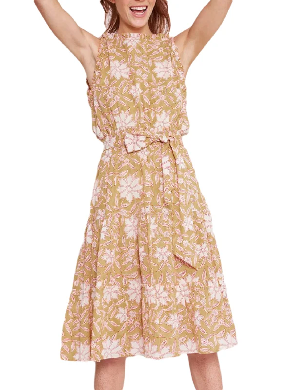 ROBERTA ROLLER RABBIT Women's Ochre Tomlin Naoki Dress $185 NEW