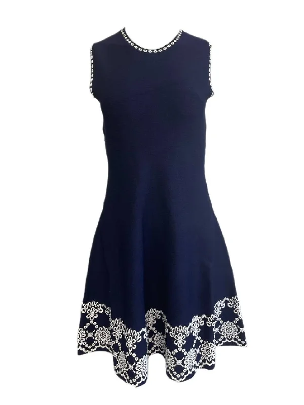 SHOSHANNA Women's Navy Caterina Sleeveless Dress Size L NWT