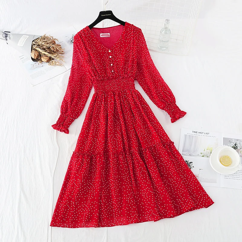 The new waist is slim, and the chiffon vintage dress  3860