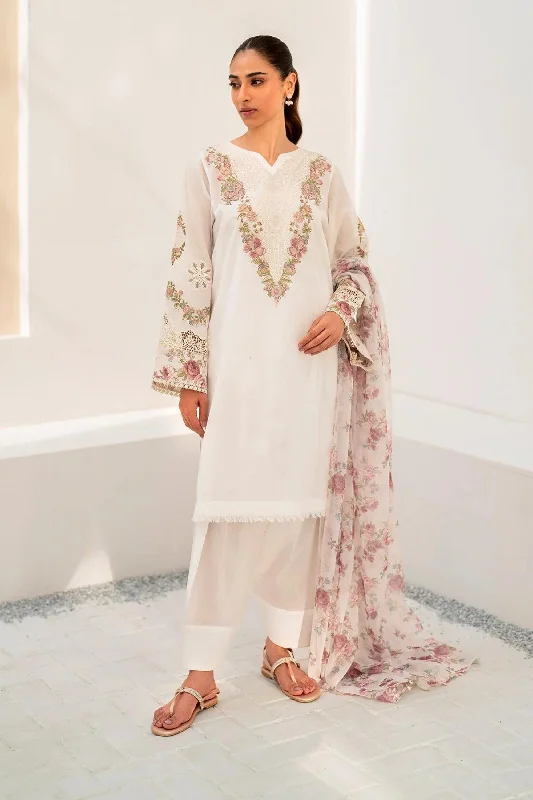 White Embroidered Lawn Suit