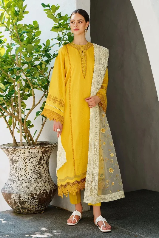 Yellow White Lawn Salwar Kameez