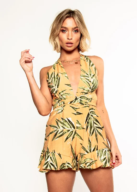 Your Move Halter Playsuit - Sunset