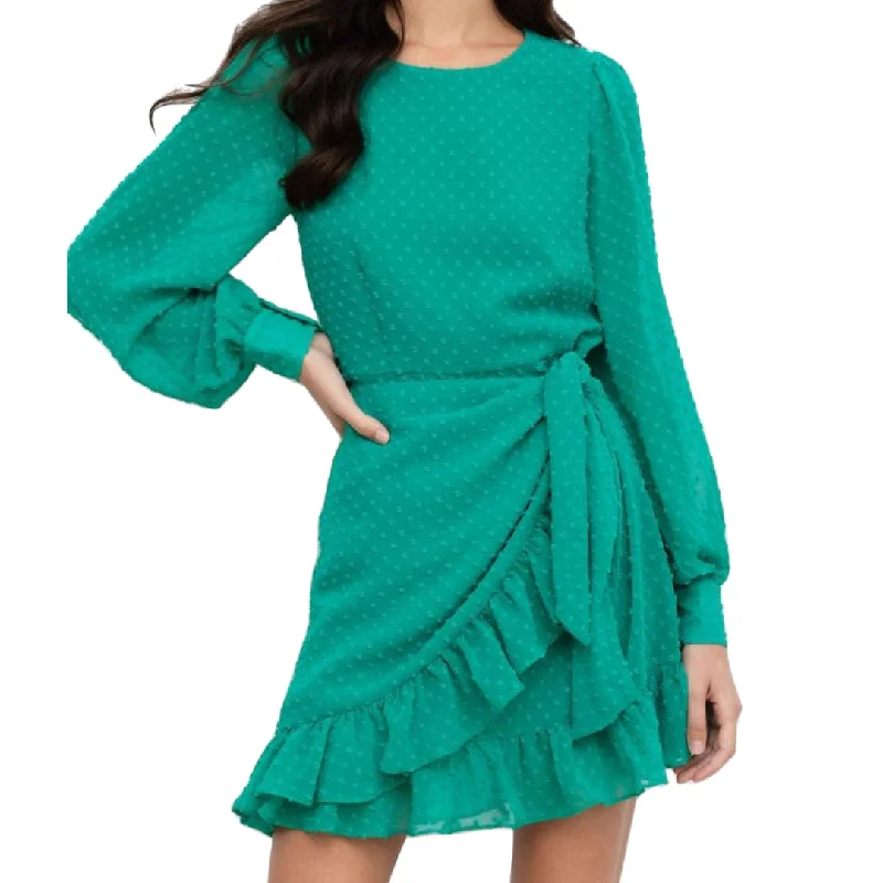 YUMI KIM Women's Jewel Emerald Swiss Dot Daphne Dress #DR19603 0 NWT