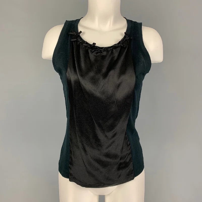 YVES SAINT LAURENT Size S Black Cotton Camisole Top