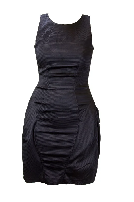 ZAC POSEN Women's Navy Ribbed Sleeveless Sheath Dress Sz 8 $2,590 NEW