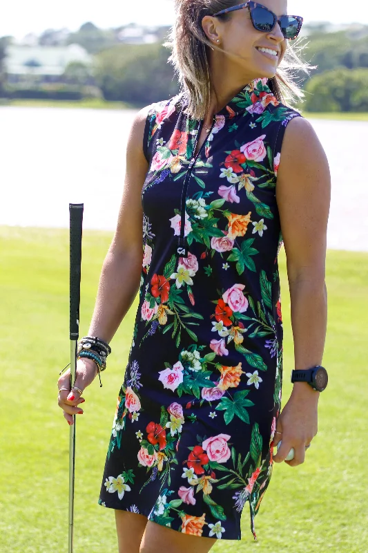 CA Funky Golf Dress | Black Floral