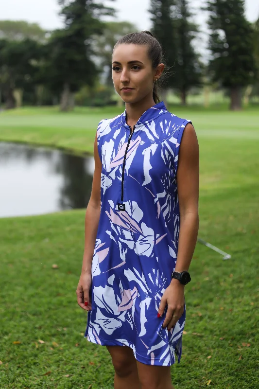 CA Funky Golf Dress | Blue & Beige Floral