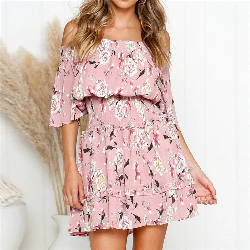 Dress Women Boho Floral Print