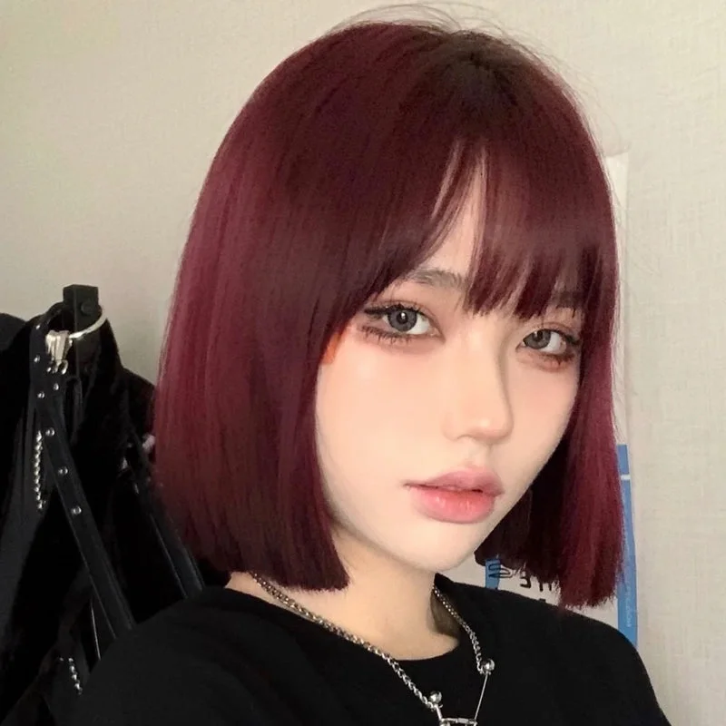 Bobo head red short wig yv30819