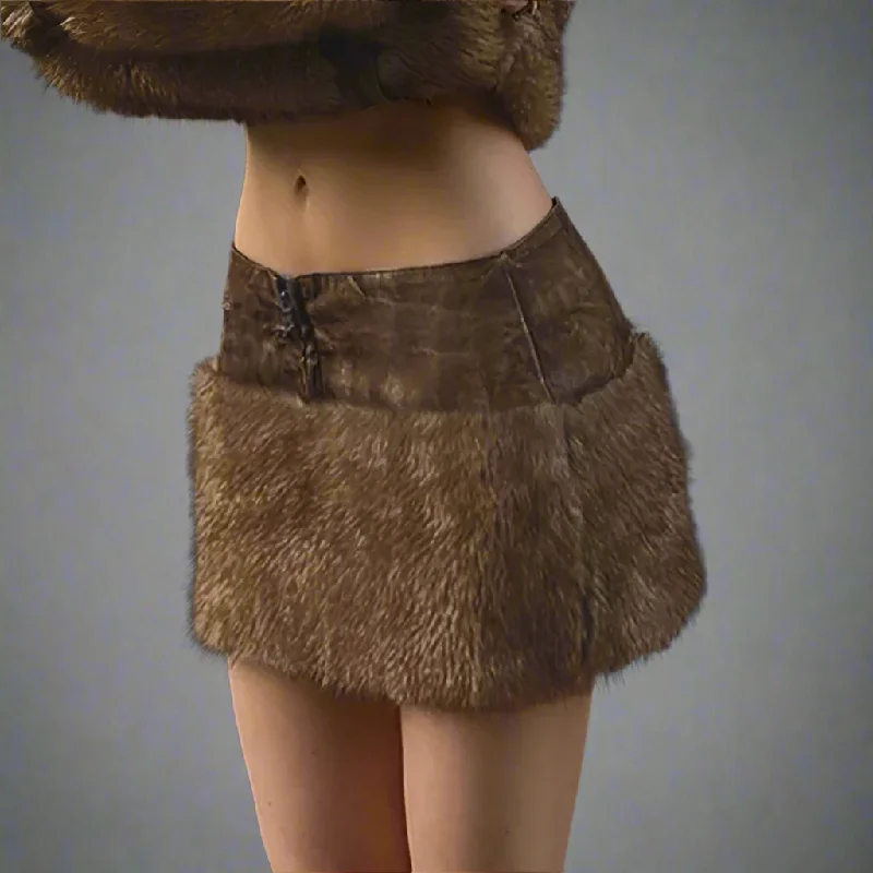 Faux Fur Mini Skirt